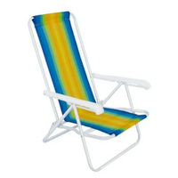 Beach Chair Steel 4 positions Assorted Colours (Cadeira de Praia 4 Posicoes)